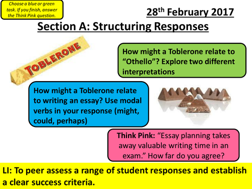 Othello - AQA Aspects of Tragedy - Paper 1 Section A: Structuring Responses