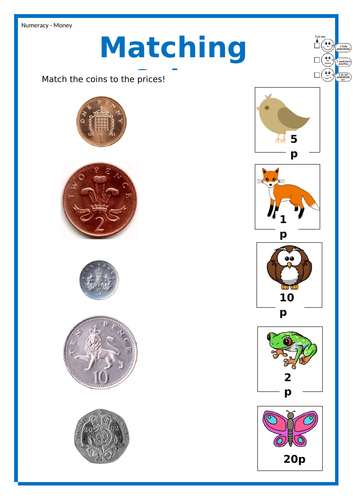 pack of money worksheets year one teaching resources