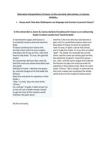 Julius Caesar: Discussions