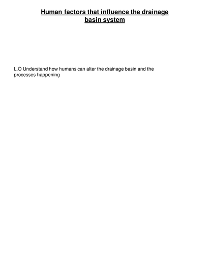 Human factors on the drainage basin