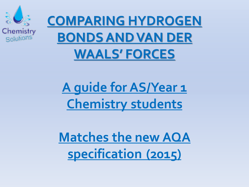 AQA Year 1/AS Chemistry - 3.1.3 Bonding: Intermolecular Forces