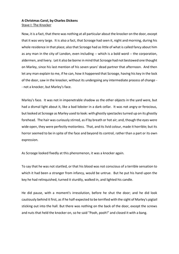 A Christmas Carol - Extracts