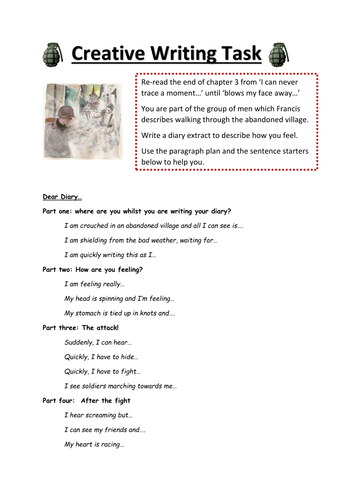 Chapter 3 Heroes, Robert Cormier, creative writing diary worksheet