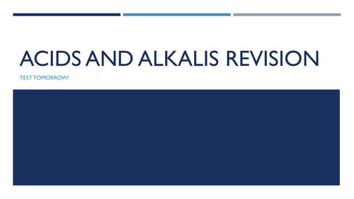 Acid and Alkali Revision