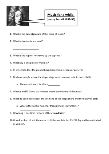 'Music for  while' Explore the score