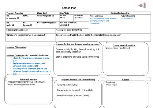 Rocks and the rock cycle