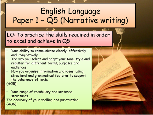 English Language - Q5- Paper 1 (narrative/ descriptive writing)