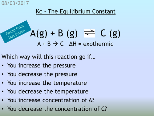 Kc - The Equilibrium Constant