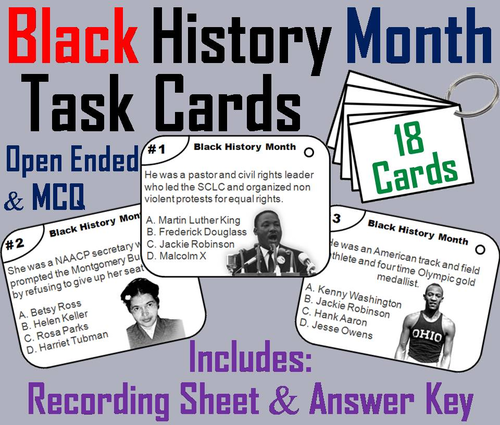 Black History Month Task Cards