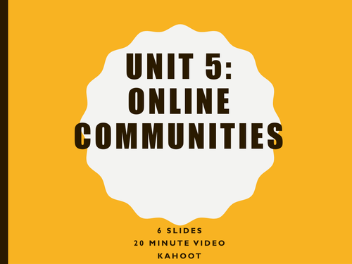 ICT - Online Communities Lesson 1/2 - Facebook