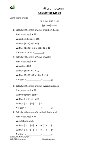 GCSE Chemistry - Moles calculations