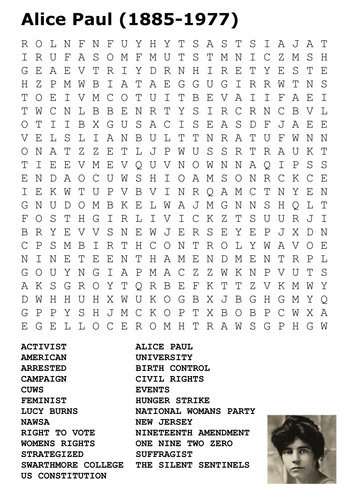 Alice Paul Word Search