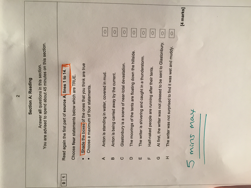 AQA English langauge Paper 2 Annotated question papers to guide students through what to do