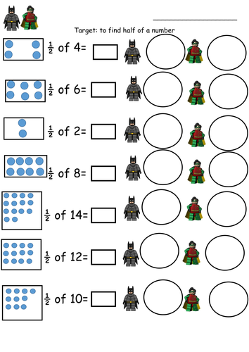 fractions finding half of a number teaching resources