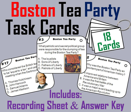 Boston Tea Party Task Cards