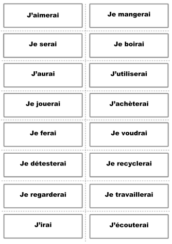 basic verbs in three tenses infinitive revision cards teaching