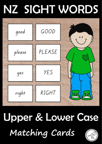 New Zealand Sight Words - upper and lower case matching activity