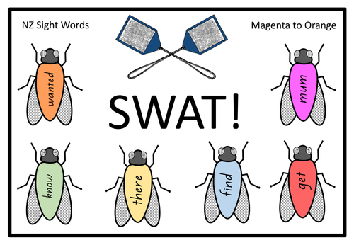 New Zealand Sight Words - swat the fly activity