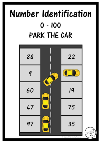 Number Identification 1-100  -   'Park the Car' activity
