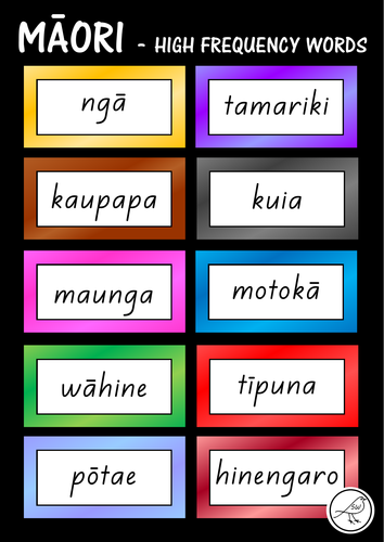 Maori High Frequency Words - 500 words on individual cards