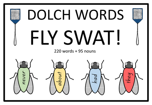 Dolch words - swat the fly activity