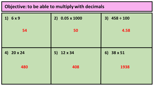 Decimal Multiplication Complete Lesson
