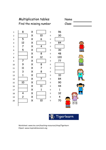 Primary numeracy worksheet/booklet - 5 pages with answers