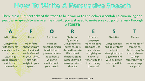 How To Write A Persuasive Speech Hnadout