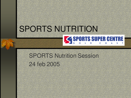 Nutrition in Sport