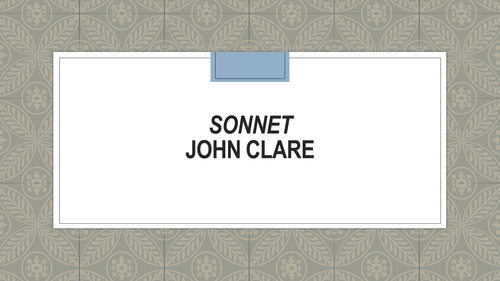 John Clare's 'Sonnet'