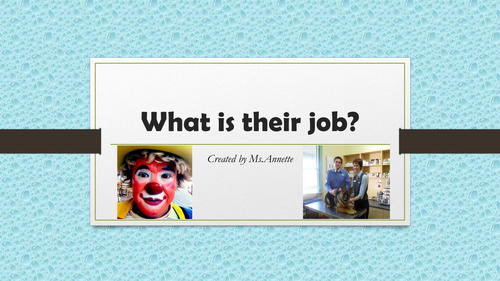 Occupations.  What is their job?