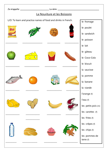 french food and drinks activities worksheets by labellaroma