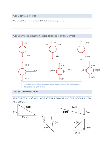 Year 9- Transition Forces & Energy Questions | Teaching Resources
