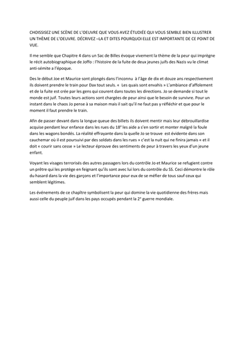 Un sac de billes a level french image