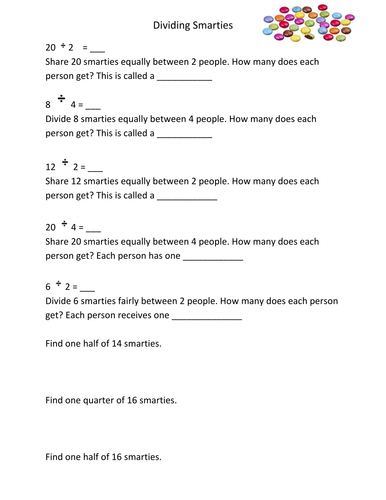 KS2 Differentiated Dividing Smarties