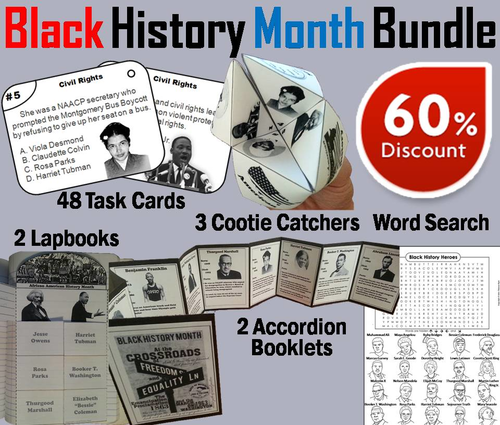 Black History Month Task Cards and Activities Bundle