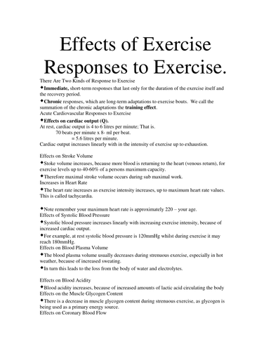 Effects of Exercise A2 PE