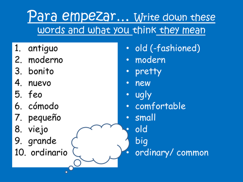 Spanish lesson on rooms in the house and describing your house