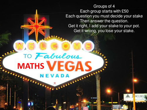 Maths vegas  angles activity