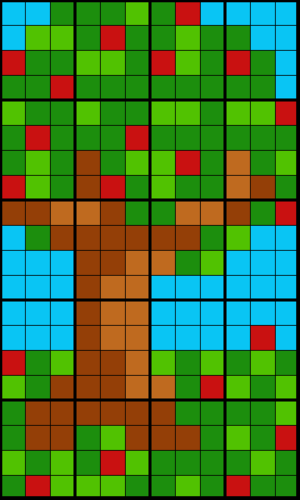 Colouring by Area and Perimeter, Apple Tree (4 Versions, 20-Sheet Mosaics)