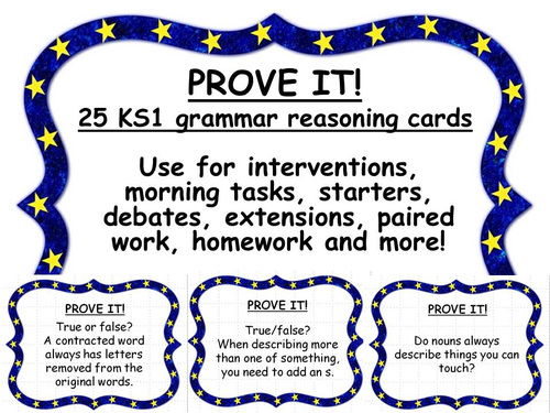 PROVE IT! 25 KS1 grammar reasoning cards