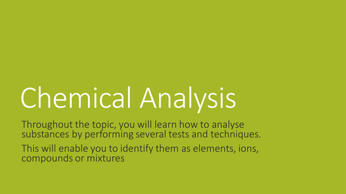 New GCSE 2016 Chemical Analysis