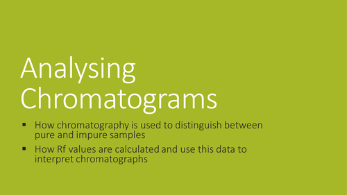 New GCSE AQA Chemistry topic Analysing Chromatograms