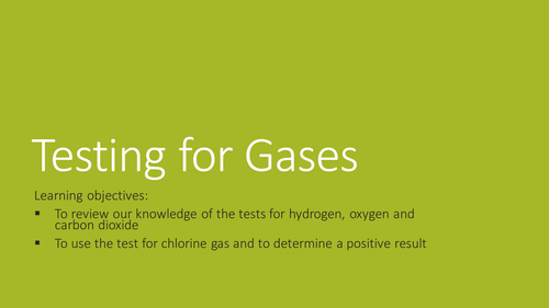 New aqa chemistry 2016 Test for gases