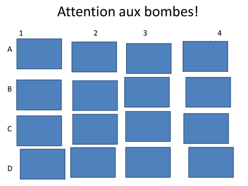 attention aux bombes! watch the bombs!
