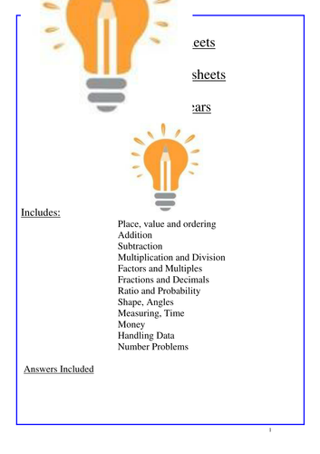 Year 6 math worksheets