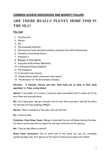 Common Access Resources External Costs