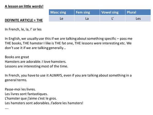 Little Words in French