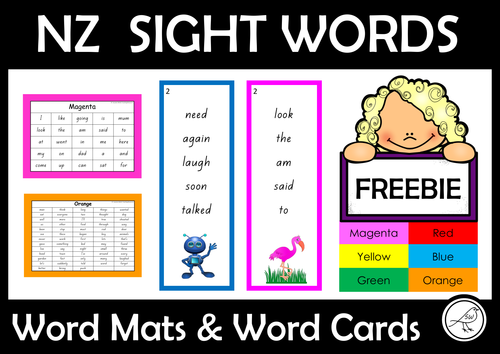 new zealand sight words free word mats and word cards teaching