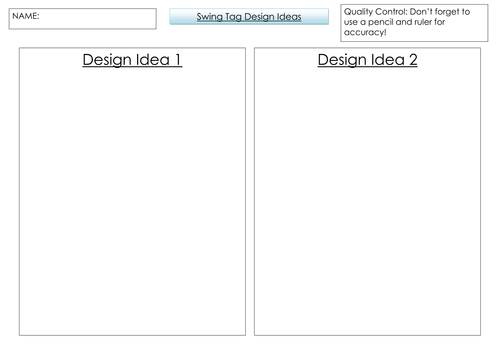 Swing Tags - Product analysis and design/developments of swing tags.